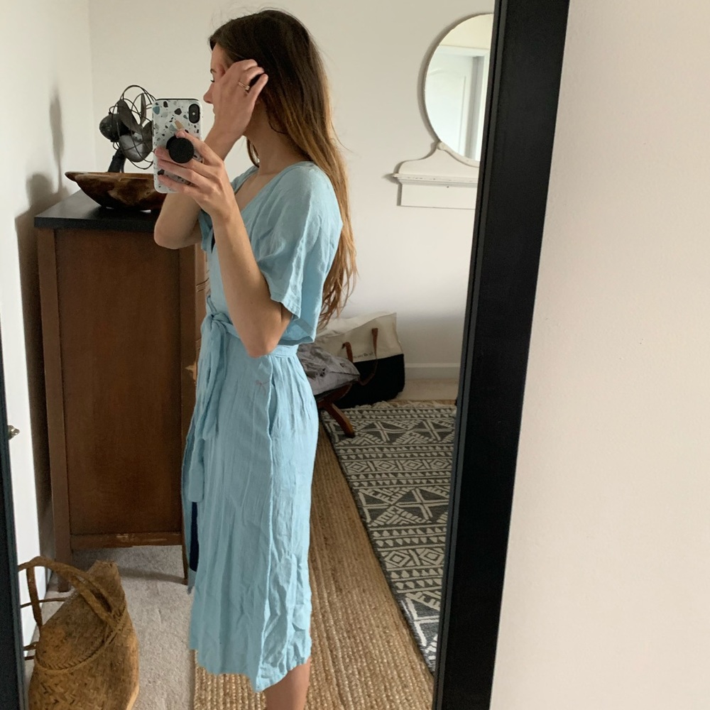 NWT Light Blue UO Wrap Dress—W/ pockets!